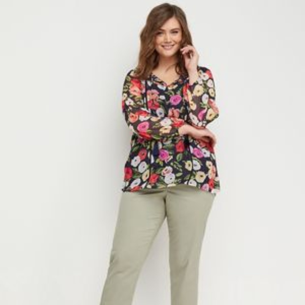 Lane Bryant Floral Chiffon Blouse, 28